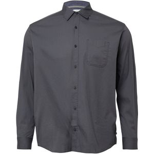 s.Oliver - Big Size - Overhemd - Grijs - Regular Fit - Lange Mouwen