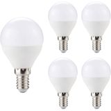 Kobi - LED Lamp Mini Bolvorm - E14 - 6W - 470lm - 6000K - Voor Keuken en Toilet - 5 Stuks