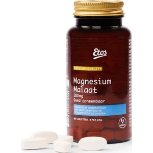 Etos Premium - Magnesium Malaat - 200mg - Vegan - 60 stuks