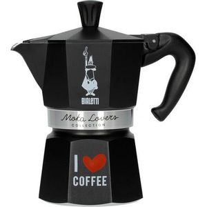 Bialetti Moka Express I Love Coffee - Percolator - Zwart - 3 kops - 130ml