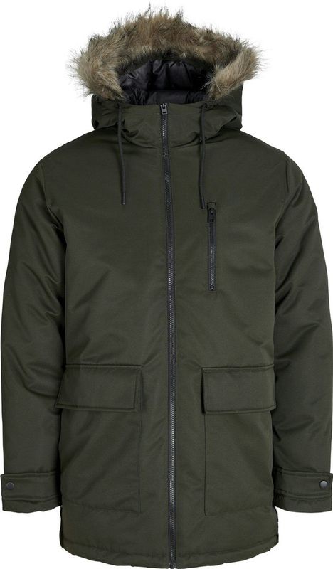 JACK&JONES - JJCHARLIE - Parka - Heren - Afneembare Capuchon met Imitatiebont Rand