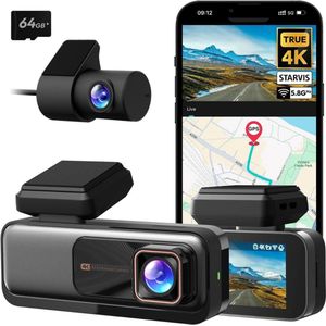 Dashcam voor auto voor en achter – Dual dashcam – Voor- en achtercamera – Autocamera – Full HD dashcam – Dashcam met nachtzicht – Dashcam met bewegingssensor – Groothoeklens – Parkeermodus – Loop recording – Dashcam met SD-kaart