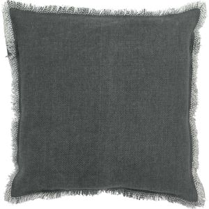 Dutch Decor BURTO - Sierkussen van gewassen katoen Charcoal Gray 45x45 cm - grijs - Inclusief binnenkussen