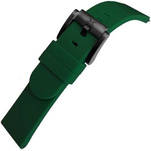 Marc Coblen / TW Steel Horlogeband Groen Silicone Rubber Zwarte Gesp - 22mm