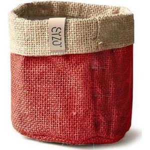 Sizo  Jute bag  | Plantenzak | warm rood Ø 13 cm