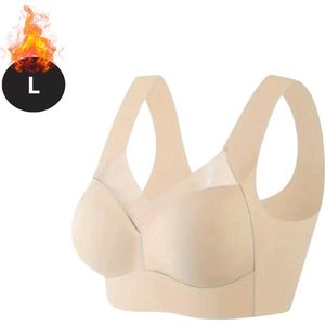 Livano BH Zonder Beugel - Zonder Bandjes - Push-up Bh's - Comfort Beha - Comfortabel - Sterk - Dames - Beige - Maat L