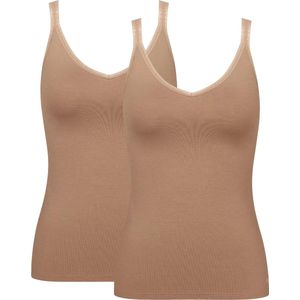 Sloggi Women GO Shirt 01 (2-pack) - dames singlet - bruin - Maat: XL