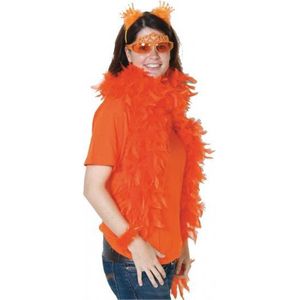 2x stuks oranje veren boa 180 cm - Carnaval of koningsdag accessoires voor dames