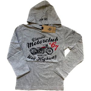 Kiddo hooded t-shirt maat 158/164 grey melee