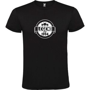 Zwart T-Shirt met “Legend sinds 1994 “ Afbeelding Wit Size XXXXL