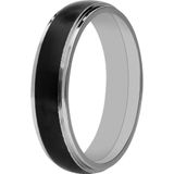 Lucardi Kinder Stalen ring mat zwart - Ring - Staal - Zilver - 15 / 47 mm