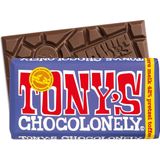 Tony's Chocolonely Chocolade Reep Donkere Melk Pretzel Toffee - 180 gram