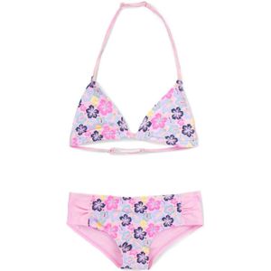 Meisjes Bikini - Flowers - Roze - Maat 14 jaar (164 cm)