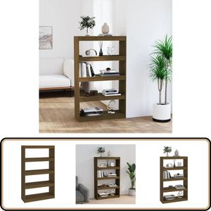 vidaXL Boekenkast/Kamerscherm Grenenhout Honingbruin Boekenkast - Hout - Grenenhout - Bruine Boekenkast - Bibliotheek