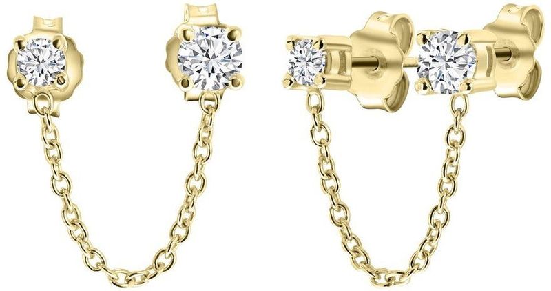 Lucardi - Oorknopjes - Zilver - Transparant