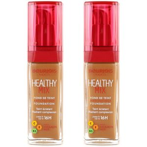 Bourjois Healthy Mix Anti-Fatigue Foundation – 60 Dark Amber – 2×30 ml voordeel