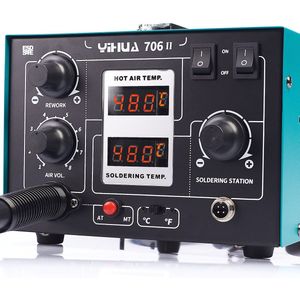 Professioneel 2in1 Hetelucht soldeerstation + T12 Yihua 706 II systeem