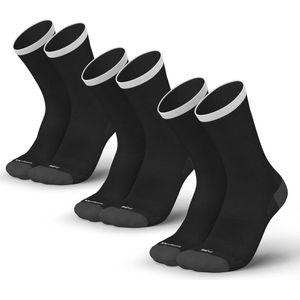 Ultradunne Fietssokken met Compressie voor Dames en Heren | 3 Paar Ademende Racefietssokken