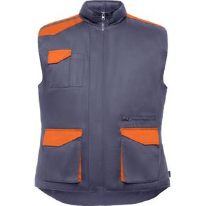 Lood Grijs / Oranje gevoerde bodywarmer / Workwear model Armada merk Roly maat 2XL