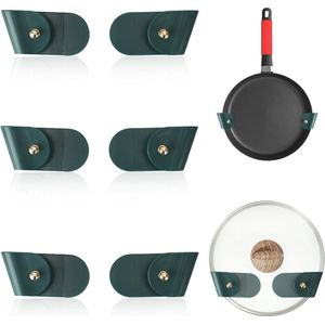 Zelfklevende Pot Dekselhouders Set van 6 voor Wandmontage – Ruimtebesparende Oplossing voor Keuken