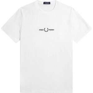 Fred Perry - T-Shirt M4580 Wit - Heren - Maat L - Slim-fit