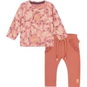 Noppies baby meisjes kledingset Shirt Fines en Broek Fraga Regulair Fit old rose maat 86