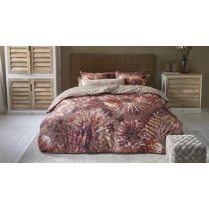Riviera Maison Protea dekbedovertrek - Tweepersoons - 200x200/220 - Steenrood