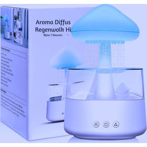 Cloud Regen Luchtbevochtiger 450ml - 7 Kleuren LED Nachtlampje & Essentiële Olie Diffuser voor Kinderkamer - Slaapkamer - Thuis & Kantoor