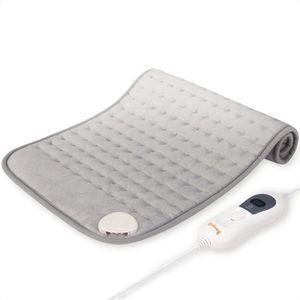 Goliving Warmtekussen Elektrisch – Warmte Kussen Voor Nek en Schouder – 3 Warmtestanden – Timer–functie – Machinewasbaar – 100 Watt – Fleece – 30 x 60 cm – Grijs