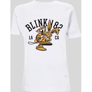 Blink182 Heren Tshirt -2XL- College Mascot Wit