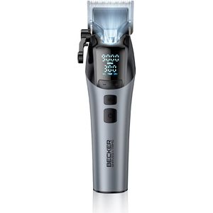 Becker - X STRIM GREY - Draadloze Tondeuse - Full Metal - 5 snelheden - 4600 mAh batterij - Tot 5 uur autonomie - LED-lampje - 8 opzetkammen