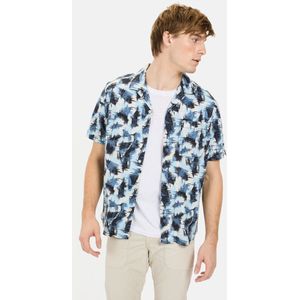 camel active Korte mouwen overhemd met resortkraag - Maat menswear-3XL - Donkerblauw