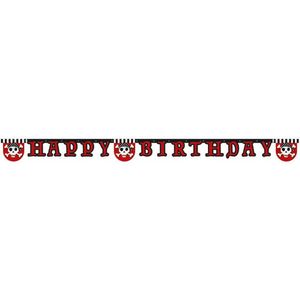 slinger - piraten - verjaardag - versiering - 220 cm - papier - rood