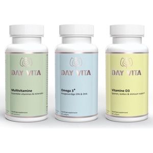 Day Vita® Een box vol met essentiële vitamines & mineralen voor man en vrouw - Multivitamine, Omega 3+ & Vitamine D3 - voedingssupplementen - 2 maanden