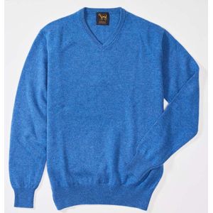 Osborne Knitwear Trui met V hals - Sweater heren in Lamswol - Pullover Heren - River - L