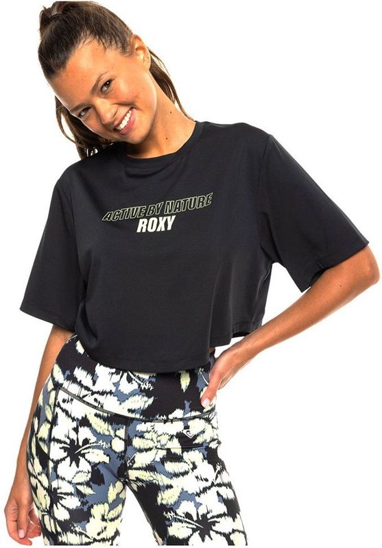 Roxy - Beach Bound - T-shirt - Zwart - Boxy Fit - Korte Mouwen