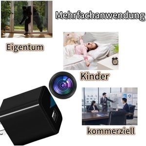 Mrs. Jones Premium Collection Mini-camera USB-oplader - Verborgen camera - 1080 HD - Bewegingsdetectie - Nanny cam - Zwart