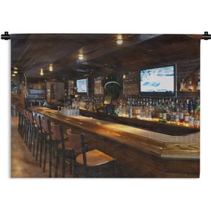 Wandkleed Restaurant - Een bar in een knus restaurant Wandkleed katoen 150x112 cm - Wandtapijt met foto