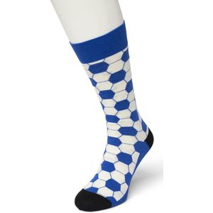 Bonnie Doon Heren Sokken met Voetbal Print maat 40/46 Blauw - Thema Sokken - Soccer Ball - Cadeau Sokken - Word je Happy en vrolijk van - Zacht Katoen met Gladde Teennaad - Comfortabel - Perfect Cadeau - Turkish Sea - BT992119.383