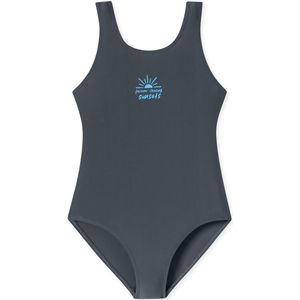 Schiesser Badpak voor meisjes - Aqua Teen Girls - maat 140 tot 176, grafiet 182711, 140 cm