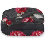 Roses - Black Red - Easy Dekbed - 200 x 200 - Dubbelzijdig Bedrukt