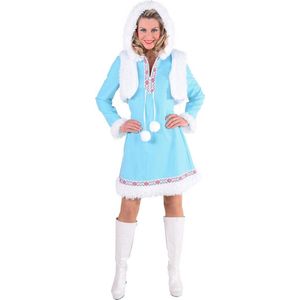 Magic By Freddy's - Eskimo Kostuum - Lekker Warm Eskimo Sneeuwballen - Vrouw - Blauw - XXL - Carnavalskleding - Verkleedkleding