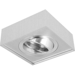 LED line Inbouwspot Hoog - Vierkant - Kantelbaar - Geborsteld Aluminium - GU10 Fitting - 85 mm