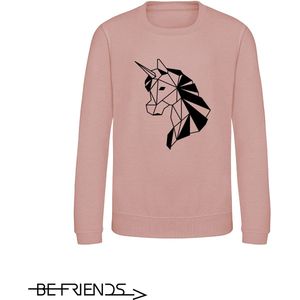 Be Friends Sweater - Eenhoorn - Heren - Roos - Maat XL