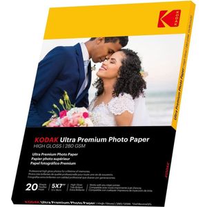 KODAK - Fotopapier - Glanzend - 20 Vellen - 280 g/m² - Formaat 13 x 18 cm - Inkjetprint