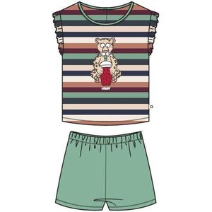 Woody – Pyjama meisjes – jungle gestreept - panter - 201-3-PSG-S/977 - maat 62