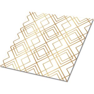 Tulup PVC Tegels - Gouden Lijnen Vinyl Tegels - 30 cm x 30 cm - Gouden Vloer Tegels PVC - Verpakking van 9 stuks - Vinyl Vloer Tegels - Geometrisch Plaktegels - Zelfklevende PVC Tegels - Plaktegels keuken en Badkamer