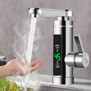 Draaibare Elektrische Waterkraan met Doorstroomboiler en LED Temperatuurweergave - Ideaal voor Badkamer en Keuken