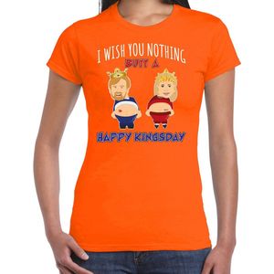 Bellatio Decorations Koningsdag verkleed T-shirt dames - Happy Kings Day - oranje - feestkleding XL