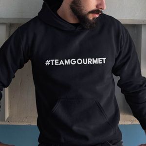 Foute Kerst Hoodie Zwart #TeamGourmet 4XL
